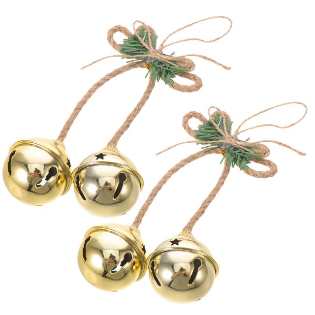 KALLORY 2Ud Decorativas Metálicas Doradas Con De Para Navideña