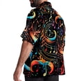 thumbnail image 3 of Note Men's Short Sleeve Poplin Shirt - Casual Printed Button Down Short Summer Beach Shirts Unisex940, 3 of 6