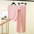thumbnail image 2 of BUIGTTKLOP Pajama Sets for Women 2 Piece Short Sleeve Outfits Summer Casual Pullover Tops Wide Leg Pants Lounge Sets, 2 of 6