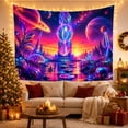 thumbnail image 3 of Glowing Monolith in Cosmic Water Landscape Dreamy Psychedelic for Sci Fi Fans Celestial Home Decor Halloween Gift Tapestry Wall Hanging for Bedroom and Living Room, 3 of 7