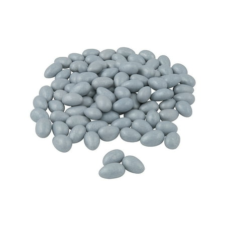 Jordan Almonds Wedding - Fun Express - Silver Jordan Almonds (1lb) for Wedding - Edibles - Snacks & Baking - Salty Snacks - Wedding - 113 Pieces