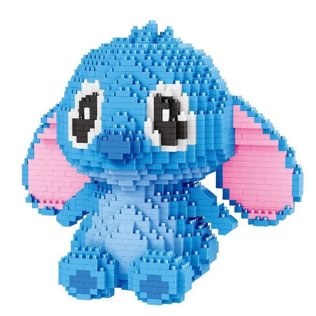 Bloques de construcción de Stitch para adultos, juguete de descompresión de 30Cm, personaje de dibujos animados de Disney Love Stitch, modelo ensamblado
