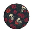 thumbnail image 2 of DouZhe Waterproof Spare Tire Cover, Colorful Roses Skulls Tattoos Prints Adjustable Wheel Covers Fit for Jeep Trailer RV SUV Car, 17 inch, 2 of 7