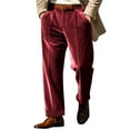 thumbnail image 3 of SROBPTY Plus Size Mens Pants, Dress Pants for Men, Men's Casual Solid Color Velvet Business Dress Pants with Pockets Wine,XXL, 3 of 5