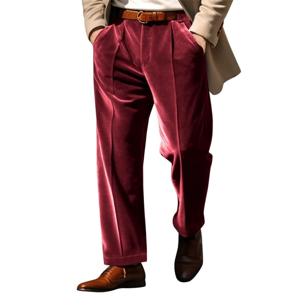 LEKWK Mens Corduroy Pants Regular Fit Soft Corduroy Fabric with Secure Pockets Dress Pants Durable Warm Texture Corduroy Pants Daily Outfits