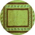 thumbnail image 1 of Ahgly Company Indoor Round Abstract Turquoise Blue Contemporary Area Rugs, 4' Round, 1 of 4