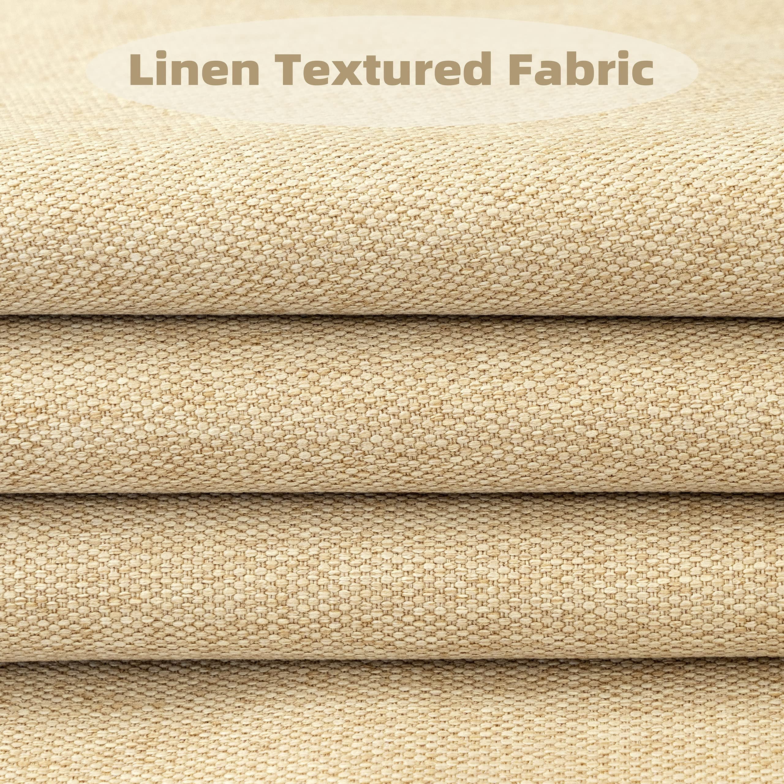 DriftAway Pinch Pleat Blackout Curtains 96 Inches Long 2 Panels Set Faux Linen Textured Curtains for Bedroom Living Room Thermal Insulated Privacy Back Tab Window Drapes 52x96 Beige