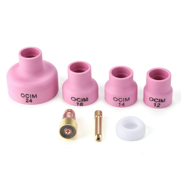Boquilla Cerámica Filtro Mandril Lente Gas para Equipo Soldadura Tig WP9/20 Bsvklp Juego 7 Piezas 4 Mm