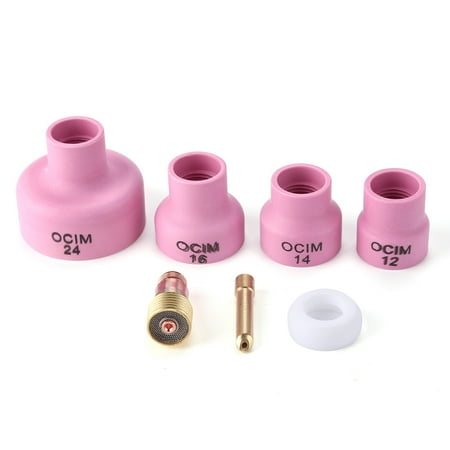 

GEjnmdty Ceramic Welding Nozzle Cup Collet Chuck Kit for WP9/20 TIG Welding Torch (2.4mm)