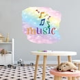 thumbnail image 3 of Music Watercolor Wall Decals for Bedroom - Rainbow Background Music Lover Design Art DIY & Creativity Boy Girl Bedroom Wall Water Color Sticker - Size: 20 In x 18 In, 3 of 5