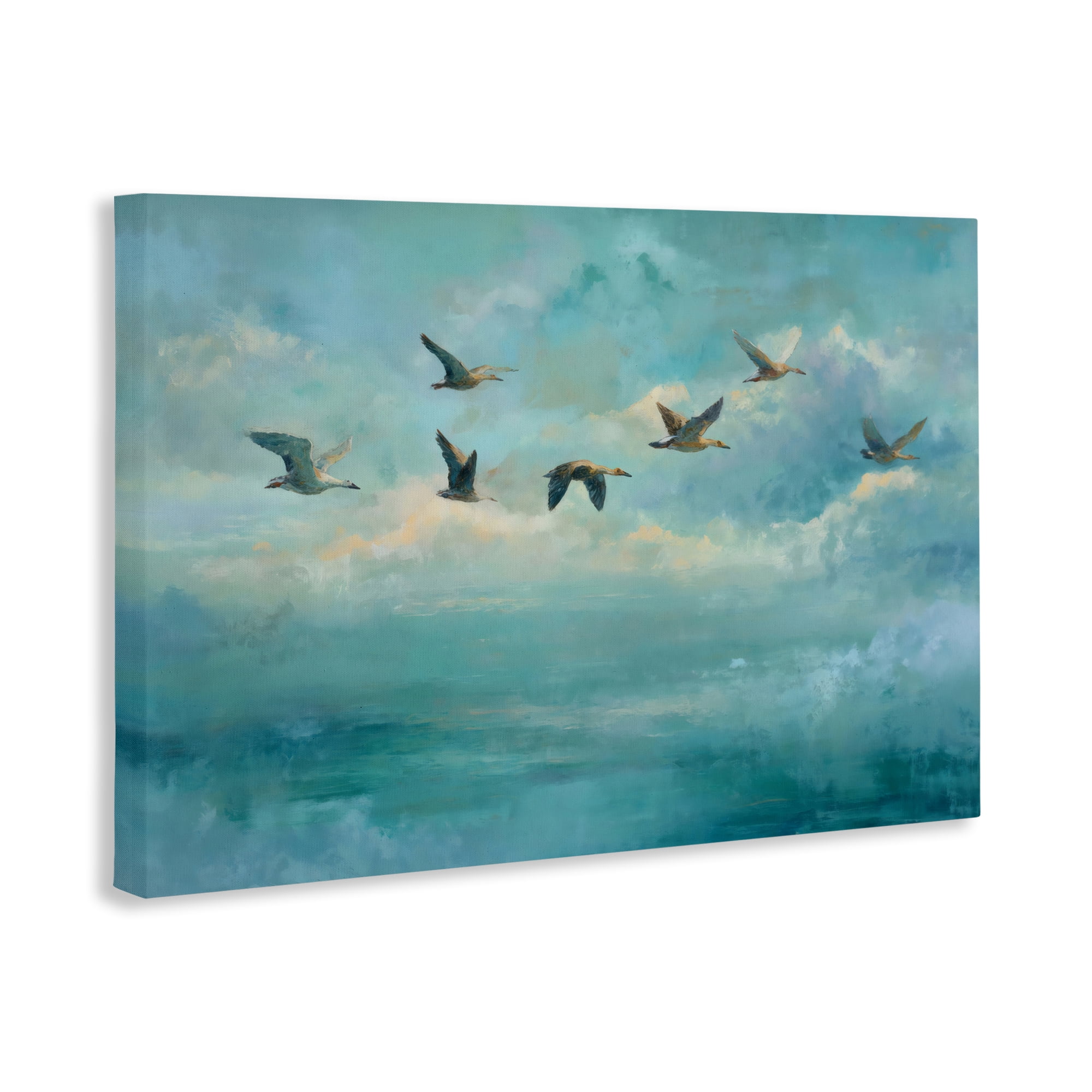 Stupell Industries Blue Skies Geese Canvas Wall Art, design by Petal Prints Design