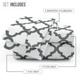 thumbnail image 2 of Lux Decor Full Size Bed Sheet Set 4 Piece, Soft Microfiber, Deep Pockets - Quatrefoil Pattern, 1 Fitted & 1 Flat Sheet, 2 Pillowcases, White, 2 of 8