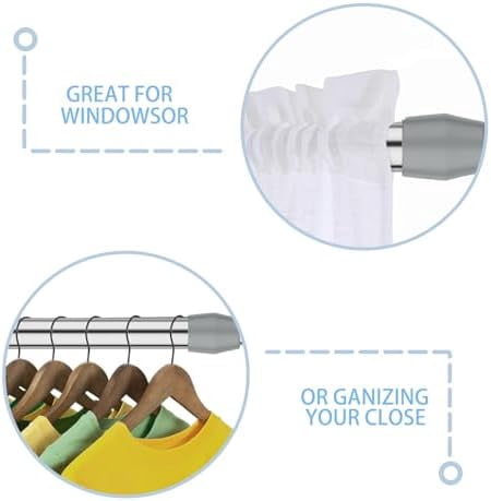 Spring Tension Curtain Rod Short Tension Rod (Silver,17"to 28"-1Pcs)