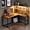 Vintage, variant on Casacomoda L Shaped Gaming desk, 43 Inch Computer Desk with Shelves, Reversible Display Shelf Corner Desk with Led Light & Charging Station, Black