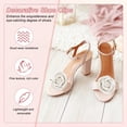 thumbnail image 2 of Uxcell 4-Pack Clips Decorativos de Rosa para Zapatos, Broches de Flor de Moda de Cuero Sintético Removibles [Beige], 2 of 7