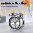 thumbnail image 4 of Loud Alarm Clock For Heavy Sleepers Adults,4 Inch Silent Non-ticking Quartz With Backlight,twin Bell (blue), 4 of 5