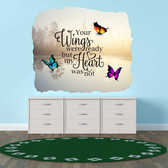Quotes & Sayings Wall Decals for Children Bedroom - Lake view Background Memory DIY & Creativity Boy Girl Bedroom Wall Sticker - Size: 20 In x 18 In