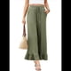 thumbnail image 2 of Pantalones Palazzo de Pierna para Mujer, Cintura Alta, Elásticos, con Cordón y Bolsillos, Color Verde , Talla L, 2 of 8
