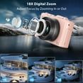 thumbnail image 5 of Saneen Digital Camera 5K 75MP WiFi Vlogging Cameras for You Tube 3''180° Flip Screen 18X Zoom with 32GB Card for Beginners Pink, 5 of 9
