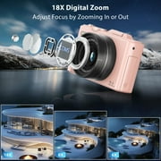Saneen 5K 75MP Digital Camera Wifi Autofocus Vlogging Camera for YouTube 3 180° Flip Screen Travel Video Cameras for Photography with 18X Zoom, 32GB Card