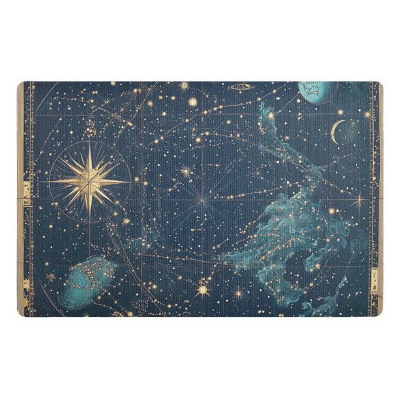 Yayeee Doormat for Indoor Entrance 32" x 20" Non Slippery Floor Rug, Dark Star Map