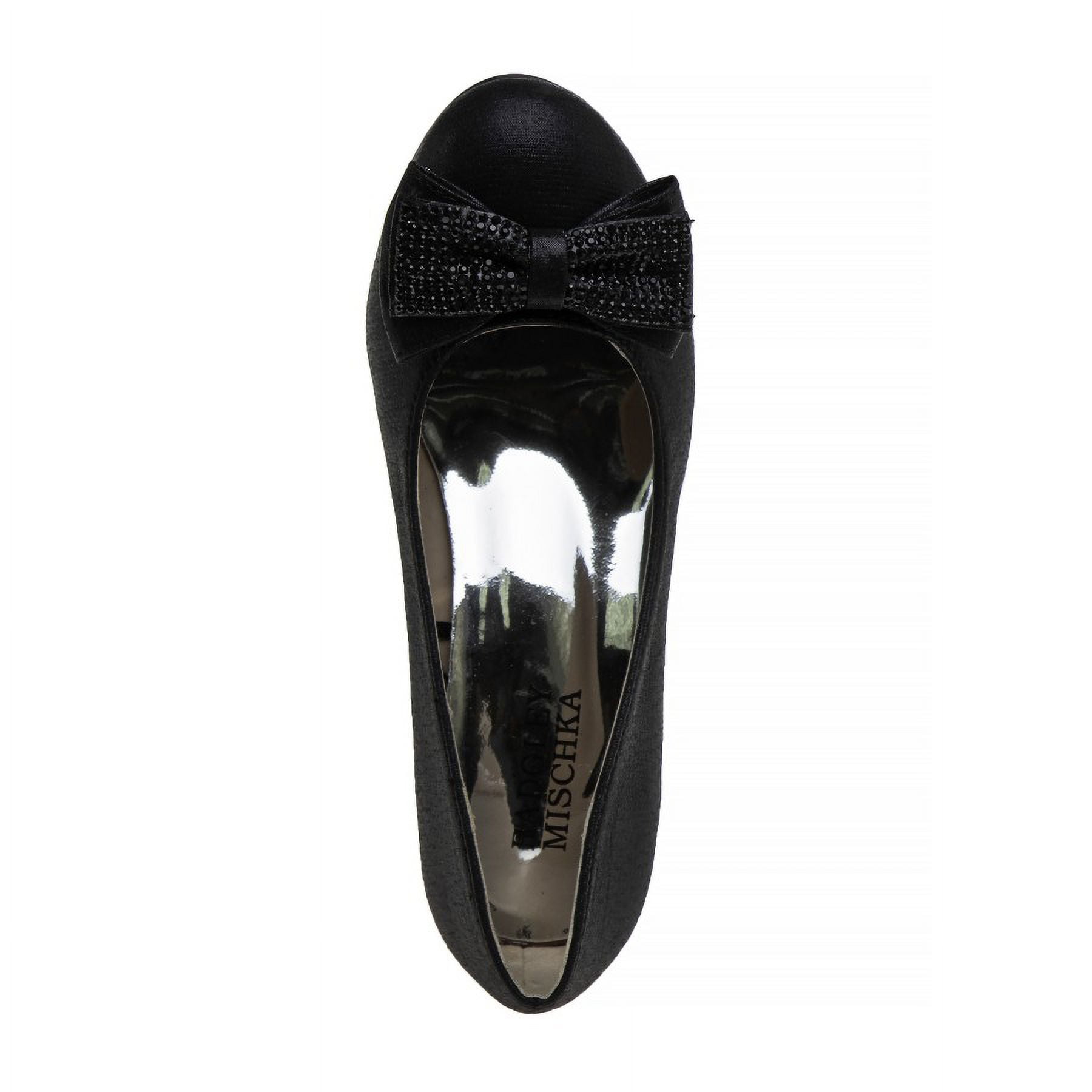 Badgley Mischka Little Kids Girls Medium Heel Dress Pump Shoes - Black , 2