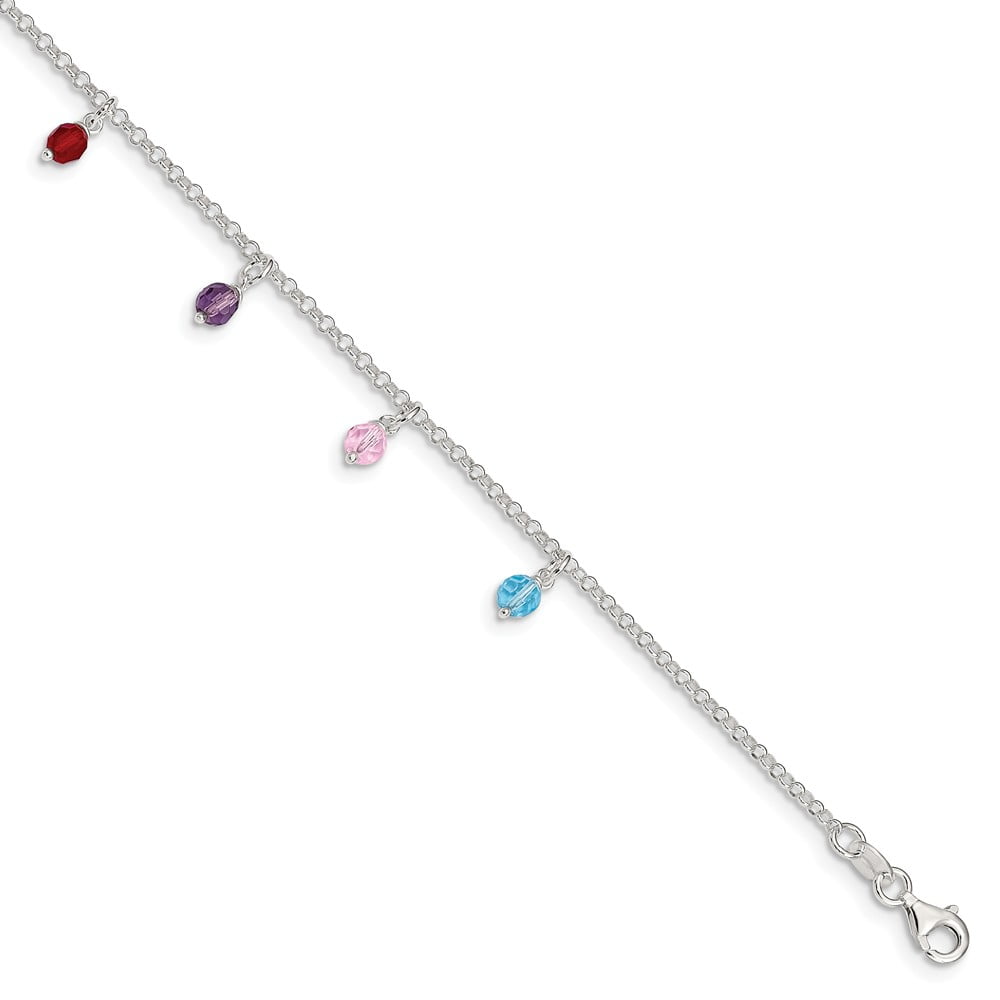 Small Dragonfly Anklet With 1 Inch Extension In 925 Sterling Silver  2.93 gr