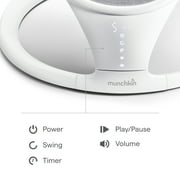 Munchkin® Bluetooth Enabled Infant Baby Swing,5 Ranges of Motion, White, Unisex