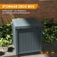 thumbnail image 4 of ZYJOYY 51 Gallon Resin Deck Box, Outdoor Storage Box Waterproof for Patio, Garden, Pool, and Deck, Storage Solution for Cushions, Tools, Delivery Packages, Grey, 4 of 9