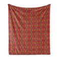 thumbnail image 1 of Funky Soft Flannel Fleece Blanket, Composition of Damask Quirky Boho Motif Folk Aztec Cultural Artwork Repetitive Design, Cozy Plush for Indoor and Outdoor Use, 60" x 80", Multicolor, by Ambesonne, 1 of 5