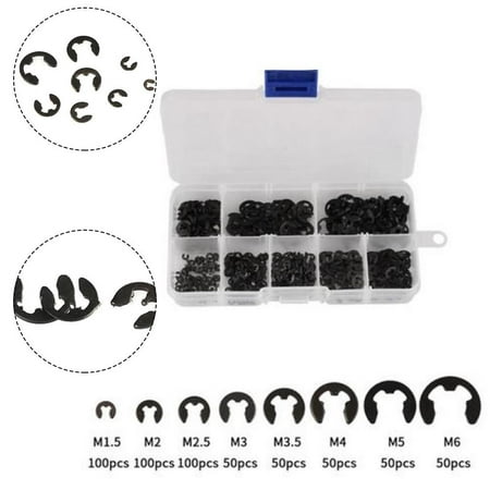 

550X Assorted M1.5 - M6 Stainless E Clips C Circlip Kit Retaining Snap Ring Set