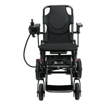 Jnismy Adults Electric Wheelchair with Large Footrest, Lightweight Foldable Motorized Wheelchair, 12-Mile Range 500W Motor Portable Elderly Wheelchair (Black)