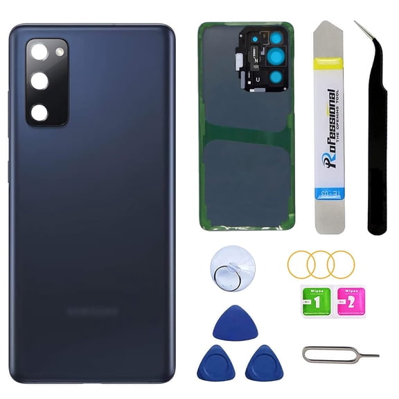 Rear Back Glass Replacement for Samsung Galaxy S20 FE 6.5 inches with Reparing Toolkit and Pre-Installed Camera Lens (Cloud Navy)
