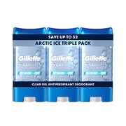 Gillette Antiperspirant and Deodorant for Men, Clear Gel Arctic Ice Scent Triple Pack, 3.8oz