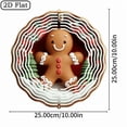 thumbnail image 3 of 2D Flat, Cute Gingerbread for Man Metal Hanging Decoration - Wind-Powered Spinner with Swivel Hook, Red White Trim - OutdoorIndoor Christmas, Halloween, Thanksgiving, Valentine's Decor - Perfect, 3 of 10