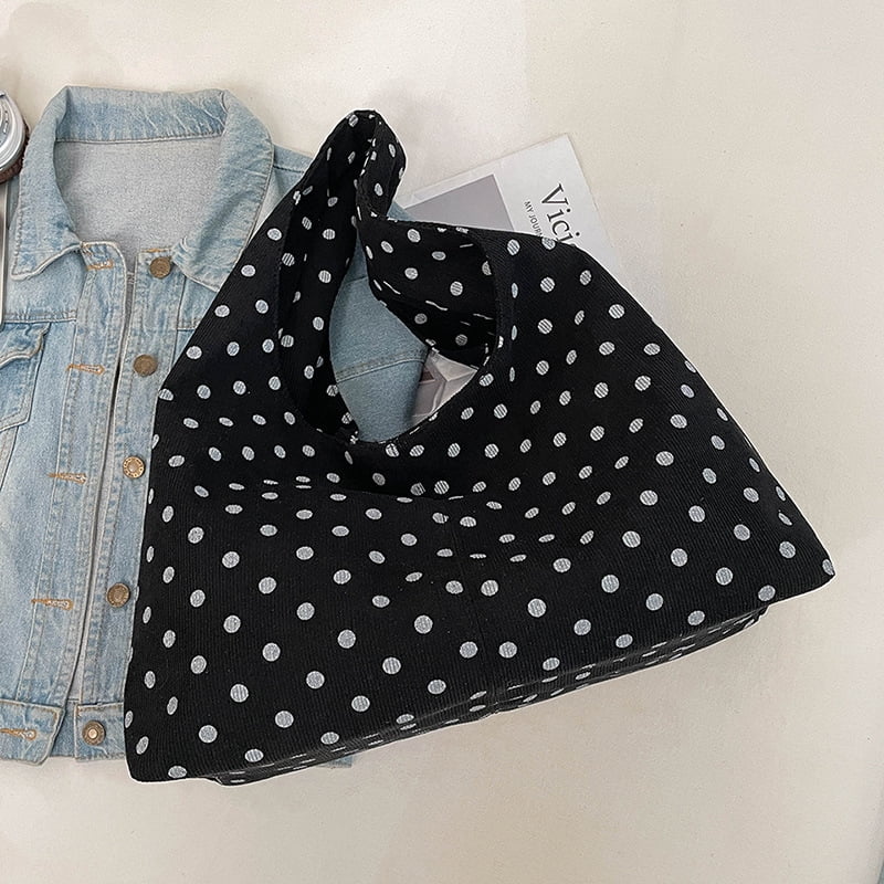 SPEKSEE Polka Dot Hobo Bag for Women Trendy Slouchy Shoulder Bag Soft Handbag Underarm Purse For Work Travel