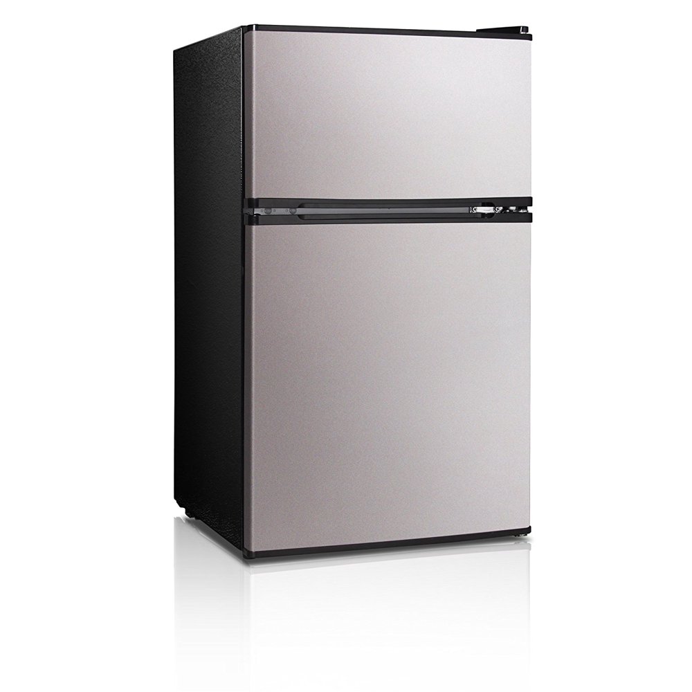 Midea WHD113FSS1 Double Reversible Door Refrigerator and Freezer, 3.1 Cubic