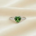 thumbnail image 3 of Mooneye 8 mm Heart Shape Peridot 925 Sterling Silver Solitaire Women Valentines Day Gifts Ring, 3 of 6
