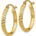 thumbnail image 2 of 10K Yellow Gold Knife Edge Diamond-Cut 2.5X20mm Hollow Hoop Earrings (Width 2.5) (Length 20) - Jbsp, 2 of 5