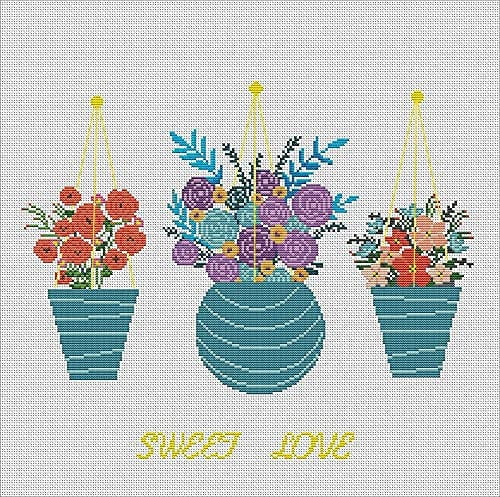 Cross Stitch Set Full Range of Stamped Embroidery Kits for Beginner and Adults-Busy Embroidery Starter Kit with Pattern and Instructions