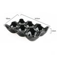 thumbnail image 5 of Decorative Ceramic Egg Tray - 6 Cup Half Dozen Porcelain Egg Holder, Black Color, 5 of 5
