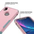 thumbnail image 3 of Apple iPhone Xs Max Case with Screen Protector , for iPhone Series Rugged Rubber Durable 3 in 1 Cover , Phone Case for Girl Men Women Cute (Pink+Teal), 3 of 7