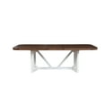thumbnail image 2 of Dan 96 Inch Large Dining Table, Removable Leaf, Pine Wood, Brown, White, 2 of 5