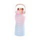 thumbnail image 1 of Botella de agua de 1500 ml con marcador Mango de paja Botella de agua de gran capacidad a prueba de Tomshoo Rosa, 1 of 7