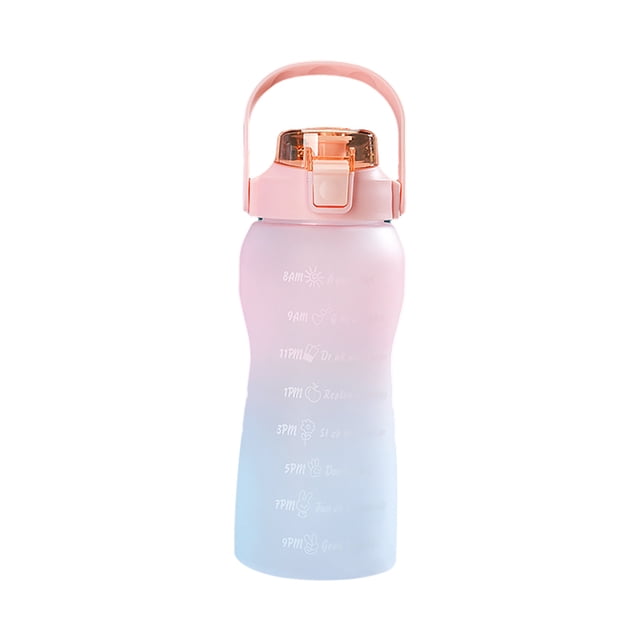 1500mL Water Bottle with Marker Straw Handle Leakproof Large Capacity Water Bottle Reusable Water Jug