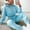 Blue, variant on Lenago Two Piece Outfits Sweatsuits Sets Solid Hooded Long Sleeved Sweater Casual Two-piece Long Sleeved Hooded Suit Workout Joggers Suit