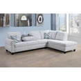 thumbnail image 2 of Star Home Living Corp Victor Linen Fabric Sectional Sofa in Gray White, 2 of 2