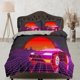 thumbnail image 1 of Vaporwave Retro Car In Sunset Ropa de Cama, Cool Hippie Doona Cover For Boys, 1 of 4