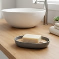 thumbnail image 3 of Evideco French Home Goods Padang Gray Soap Dish Cup Only Rustic Modern Industrial 90% PS 10% Bamboo Soap Dishes, 3 of 8