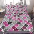 thumbnail image 1 of HAHDAXIA Mermaid Print Bedding Solid Comforter Set for All Seasons,3 Pieces(1 Comforter+2 Pillowcases),Soft Microfiber Bedding Set Full(79"x90"), 1 of 7